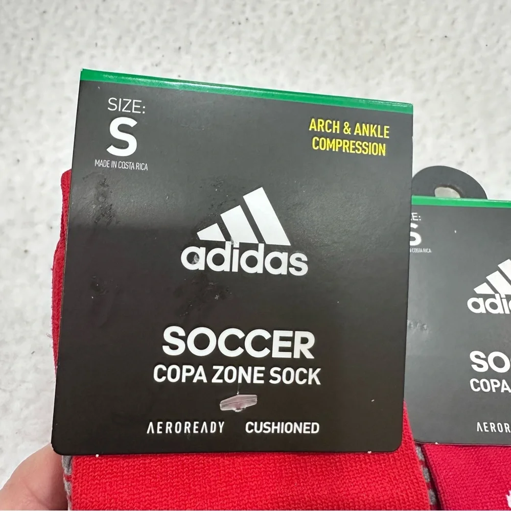 Adidas Red and White Copa Zone Soccer Socks